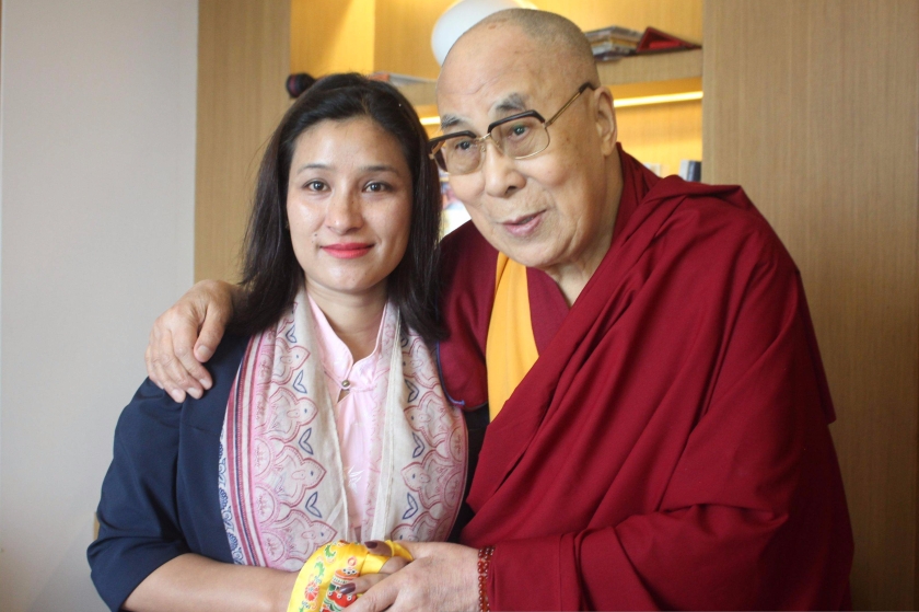 Anshu Jamsenpa with HH Dalai Lama